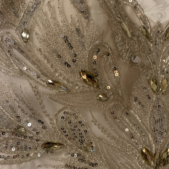 Wedding/Prom Aidan Mattox Strapless Beaded Chiffon - Picture 8 of 11